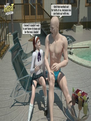 8muses 3D Porn Comics Dad have sex with daughter in the pool image 03 