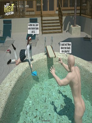8muses 3D Porn Comics Dad have sex with daughter in the pool image 11 