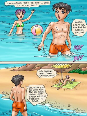 8muses  Comics Family Threesome in the nude beach image 02 