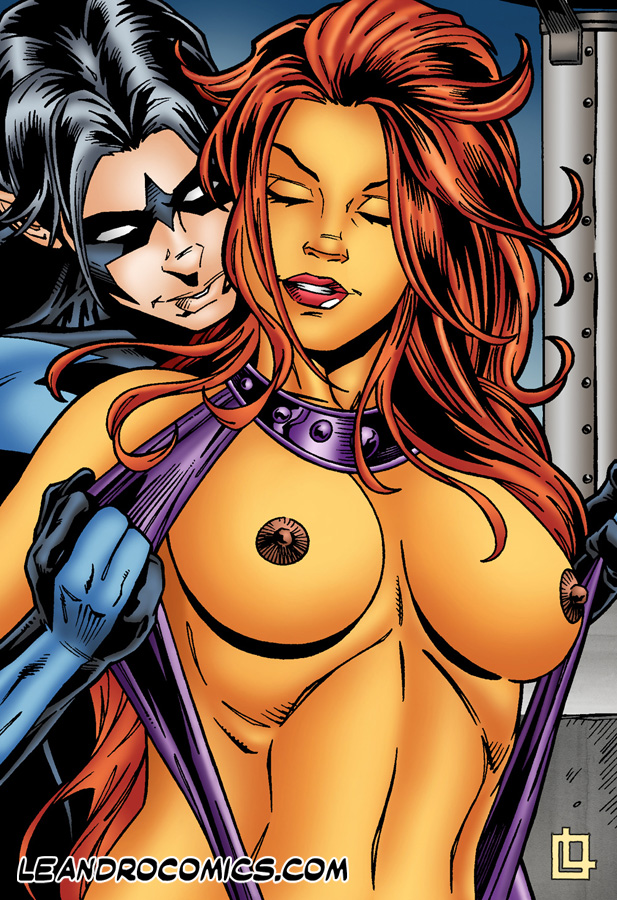 Starfire Animated Porn - teen-titans-starfire-and-nightwing-leandro comic image 02